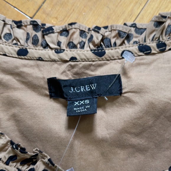 Oversized, JCrew Leopard Dot Ruffleneck Tiered Popover Dress - Picture 15 of 16